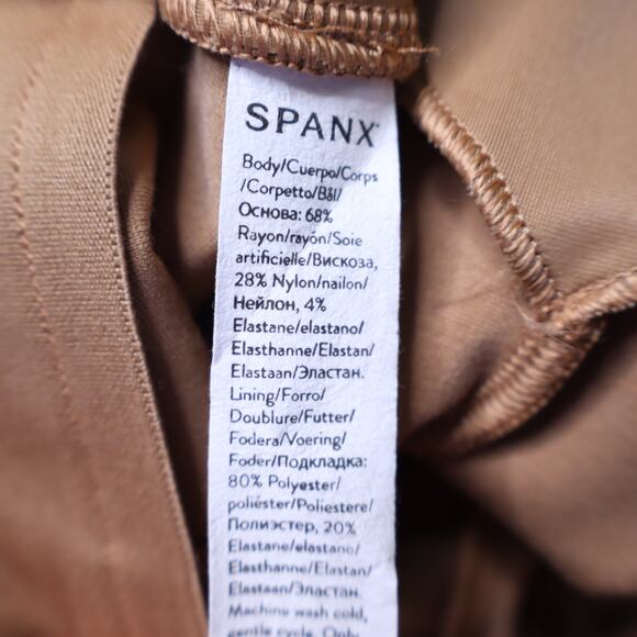 SPANX Perfect Button Ponte Pant Toffee Wide Leg High Rise Pull On Women's S - Picture 9 of 13